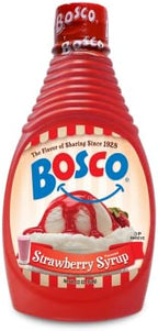 Bosco Strawberry Syrup, 22oz | Kosher for Passover | No High Fructose Corn Syrup | Great Breakfast and Dessert Topping