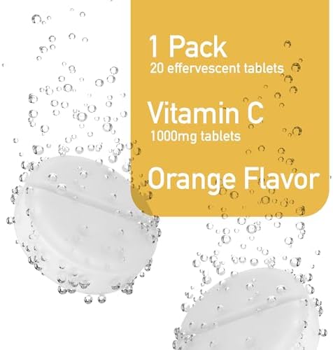 Effervescent Vitamin C 1000mg Dietary Supplement, 20 Tablets