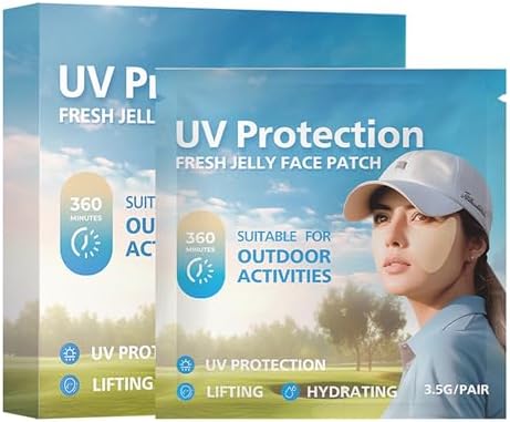 5 Pairs UV Protection Face Patch, Sunscreen Face Patch for Golf Sunscreen Patches, UV Protection, Lifting, Hydrating Sunl Protective Stickers for Summer Outdoor Activities Golf Accessories