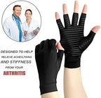 Arthritis Pain Relief Gloves for Women and Man, Copper Compression Gloves for Carpal Tunnel Pain Relief, Fingerless Arthritis Gloves for Rheumatoid, Tendonitis, Swelling (1 Pair, Medium)