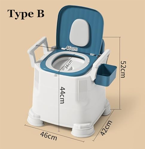 McbeAn Simple Temporary Toilet, Bedside Commodes with Removable Armrests, Anti-Slip Bottom to Prevent Rollover, Move Easily, Easy to Clean, for Seniors, Disabled and Pregnant