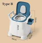 McbeAn Simple Temporary Toilet, Bedside Commodes with Removable Armrests, Anti-Slip Bottom to Prevent Rollover, Move Easily, Easy to Clean, for Seniors, Disabled and Pregnant