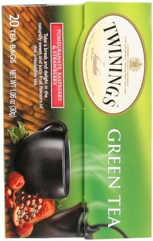 Twinings Green, Pomegranate, Raspberry, and Strawberry Bagged Tea, 80 Count (Pack of 4)