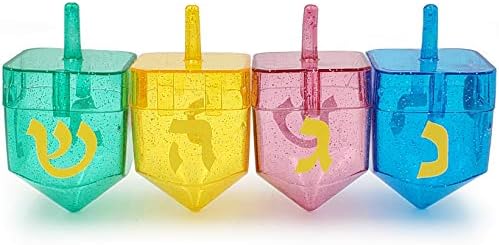 Dreidel Company Hanukkah Fillable Dreidel, Assorted Colors - Can Be Filled with Gelt or Chocolate (12-Pack)