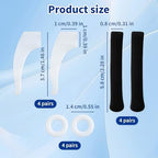 24 PCS(12 Pairs) Glasses Ear Cushion and Grips Set, Include 4 Soft Skin-Friendly Temple Sleeves, 4 Silicone Ear Hooks, 4 Round Invisible Anti-slip Holders for Sports Sunglasses Reading Glasses