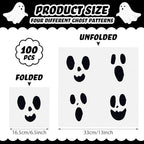 Epakh 100 Pcs Halloween Paper Napkin Ghost Pumpkin Double Sided Printing Disposable Dessert Dinner Hand Napkin for Halloween Theme Party Supplies Tableware