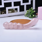 Natural Rose Quartz Crystal Healing Stone, Pink Yoni Wand, 7.08 x 1.37 Inch