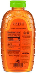 Nate's Organic 100% Pure, Raw & Unfiltered Honey - USDA Certified Organic - 32oz. Squeeze Bottle