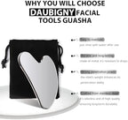 Daubigny Stainless Steel Gua Sha Facial Tools Guasha for Face Metal Gua Sha Tighten Skin Massage Guasha Beauty Tool for Body Eyes Neck Massager with Travel Pouch Skin Care Gifts (Silver)