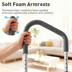 2-Step Stool with 5-Height Adjustable Handrail for Elderly Adults - Aluminum Frame Step Stool with Soft Foam Handles, Non-Slip Double Steps - Bed, Bathtub, Kitchen, Car Assist
