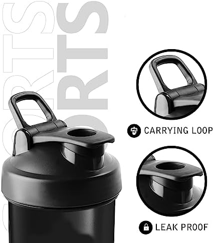 Senpai Designs Anime Shaker Bottle - 20 Ounce - Shaker Bottle with Shaker Ball - Nutrient Shake - Protein Shake, Meal Prep & Replacement - Gym Workout Bottle - Anime (Black)