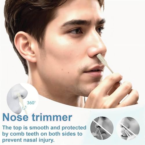 6PCS Manual Nose Hair Trimmer No Battery Required, 360° Rotating Double-Sided Stainless Steel Blade, TSA-Friendly Portable Nasal Hair Cutter for Men & Women 2-in-1 Recortadora De Pelo De Nariz