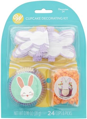 Wilton Easter Bunny and Carrot Cupcake Decorating Kit, 48-Piece Set