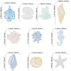 Gyufise 60Pcs Edible Seashell Cupcake Toppers Beach Sea Shell Party Decorations Edible Starfish Conch Coral SeaShell Cupcake Picks for Coastal Beach Baby Shower Birthday Party Supplies
