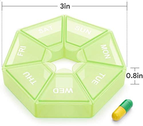 2PCS Weekly Pill Organizer Large 7 Day Pill Box Organizer Daily Medicine Case for Vitamin Fish Oil Pills Supplements Arthritis Friendly