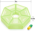 2PCS Weekly Pill Organizer Large 7 Day Pill Box Organizer Daily Medicine Case for Vitamin Fish Oil Pills Supplements Arthritis Friendly
