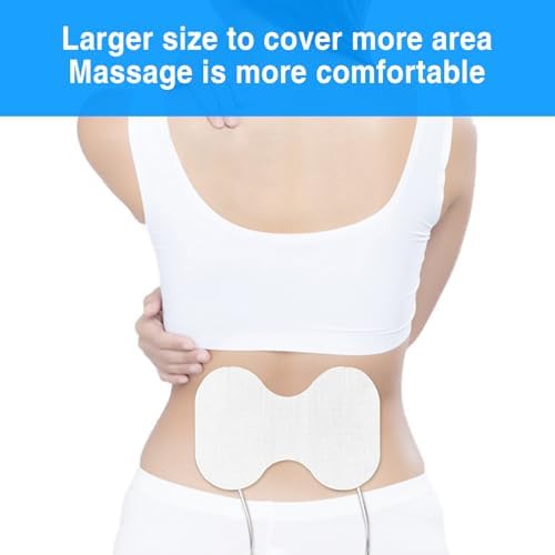 4 Pcs TENS Unit Replacement Pads,2 Pin Extra Large Butterfly TENS Unit Electrode Pads Compatible with TENS 7000