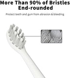 Replacement Toothbrush Heads Compatible with TAO Clean Electric Toothbrush Heads, W Shape Design Planted with Nylon Bristle