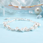 QianSiLi 925 Sterling Silver Charm Bracelet for Women Adjustable Beaded Layered Bracelets Silver Jewelry Gift for Women Teen