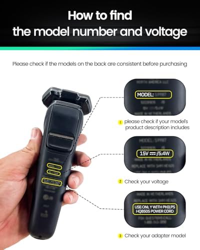 6FT HQ8505 Power Cord Fit for Philips Norelco MG5750 MG7750 MG7770 MG7790 QP6531 QP6520 Charger Cord Electric Shaver Razor Beard Trimmer 15V