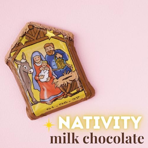 Nativity Themed Milk Chocolate, Festive Christmas Candy, Holiday Stocking Stuffer Treats, 0.44 Ounces (Pack of 3)