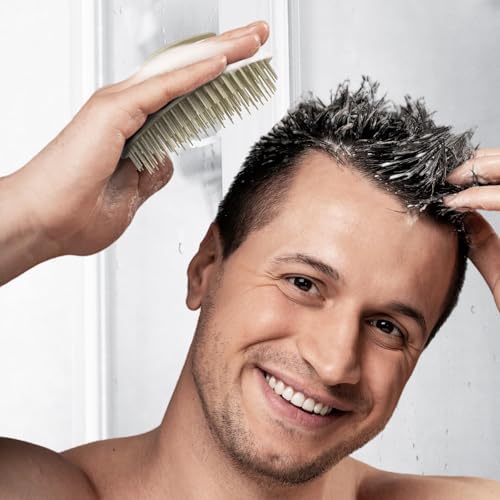 ecoed Scalp Massager Shampoo Brush,Scalp Scrubber for Dandruff Removal, Scalp Care Hair Brush Wet & Dry detangler for Men and Women. (Grey, 1pc- Soft for Short & Medium Hair)