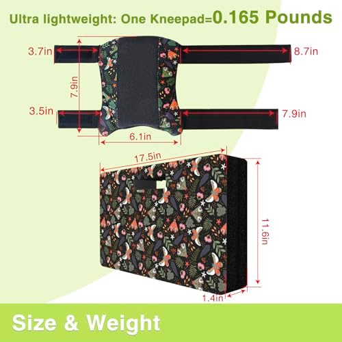 Garden Kneeling Pad and Knee Pads for Women, Lightweight Waterproof KneePads for Gardening, Anti Slip Leather Foam Padding Knee Protector for Flooring and Carpet Cleaning, House work, Gardening Maintain, Butterfly