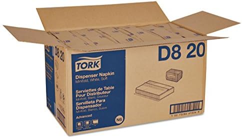 Tork Advanced Soft Minifold Dispenser Napkin, 12 packs, 500 napkins, D820, 3.8x6.5 inch,12x13 inch, White