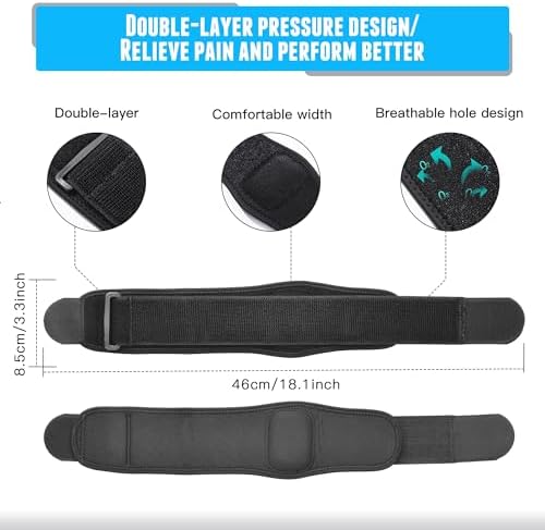 Forearm Guard & Elbow Brace ,Tennis Elbow Braces Guard for Tendonitis and Tennis,Golfers Adjustable Straps and Compression Pad for Men and Women,Elbow Support Relief