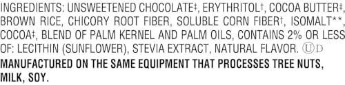 LILY'S Crispy Rice Dark Chocolate Style No Sugar Added, Sweets Bars, 3 oz (12 Count)