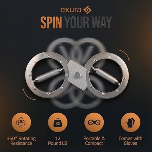 Exura Spinning Rotator Burn Machine – Forearm Exerciser & Boxing Arm Rotation Trainer with Adjustable Resistance for Shoulder Mobility, Rotator Cuff Rehab & Physical Therapy, Titan Strength Training