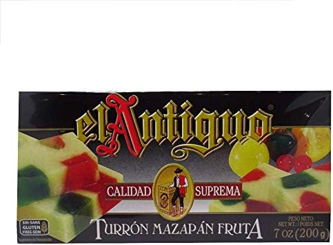 El Antiguo Calidad Suprema Turron Mazapan Fruta / Marzipan Fruit Nougat 200g