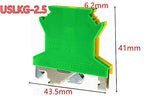 Davitu 2pcs USLKG-2.5 Ground terminal DIN Rail Universal Terminal Blocks Screw Type USLKG-2.5 blue Phoenix Type