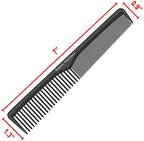 Professional 7 Inch Black Carbon Fiber Anti Static Chemical And Heat Resistant Comb For All Hair Types | Fine and Wide Tooth Comb For Men and Women