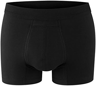 PROTECHDRY - Washable & Reusable Urinary Incontinence Cotton Boxer Brief Underwear for Men (Black, 4X-Large)