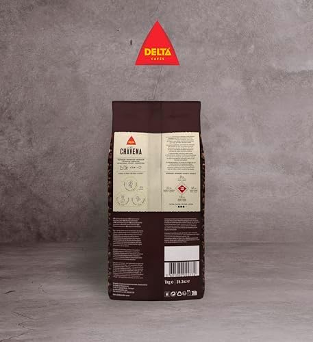 Delta Cafés Lote Chávena 1kg/35.2oz Whole Bean Coffee – Arabica & Robusta Blend, Brazil & Guatemala Origins, Full-Bodied Espresso with Chocolate, Malt & Hazelnut Notes