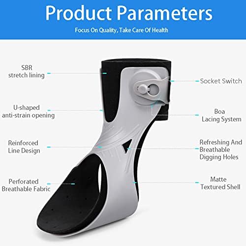 Drop Foot Brace Orthosis Ankle Brace, for Correction of Varus, Valgus, Foot Drop Fixation Walking Footstabilizer (Left, Right),Right,L
