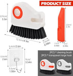 2Pcs Window Track Cleaner with Hard Bristle Brush & Scraper, 2-in-1 Groove Cleaning Tool for Sliding Door Tracks, Window Sills, and Seal Crevices
