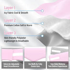 Sleep Mask, Eye Mask for Sleeping with Heads Adjustable, Earmuffs for Sleep for Men & Women, 2 in 1 Ear Mask and Blindfold, Soft Dual-Sided All-Season Eye Cover for Side Sleepers (Pink)