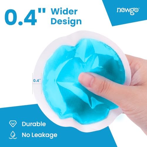 NEWGO Small Ice Packs for Injuries, 6 Pack Round Ice Packs for Face, FSA Eligible, Hot Cold Pack Circular Cold Compress with Cloth Backing & Sleeve for Pain Relief, Toothaches