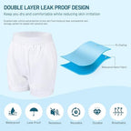 Carer Adult Diaper Cover Unisex Washable Incontinence Boxer Briefs Enclosed Elastic, Widened Waistband Design Leakproof Incontinence Underwear for Men Women Incontinence Supplies（White,4X-Large）