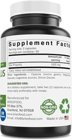 Brieofood Bee Propolis 1000mg per Serving - 120 Capsules