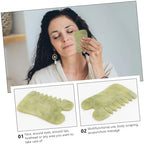 Beaupretty 1pc Nature Jade Scraping Board Face Tool for Enhanced Circulation Skincare Absorption Massaging Plate for Friends Family