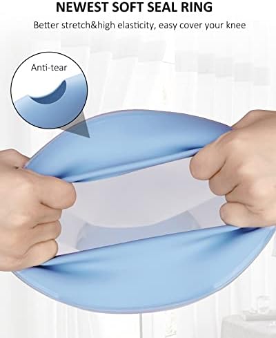 Waterproof Knee Cover for Shower Adult After Surgery, Upgraded Knee Surgery Shower Cover Watertight Cast Protector for Replacement Surgery Wound Burns Broken, Soft Stretchy Reusable