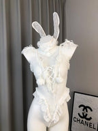 Sexy Bunny Lingerie Cosplay Costume Maid Outfit One Piece Teddy Bodysuit
