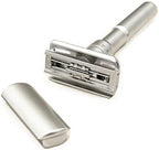Travel Double Edge Safety Razor, River Lake RZ700 Long Handle Adjustable Classic Safety Shaver Razor (Razor with Protective Case and Stand)