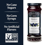 St. Dalfour Blueberry Fruit Spread - 10oz - 100% from Fruit, No Artificial Ingredients, Non-GMO, No Cane Sugars, All Natural - Pack of 6