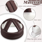 Woanger 2 Pcs Anti Fall Elder Head Safety Helmet for Adults Special Needs Thick Soft Protective Hat Adjustable Seniors Fall Prevention Head Protection Cap Elderly Helmet for Injury Protection (Coffee)