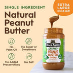 Once Again Organic Creamy Peanut Butter No Sugar Added - Large 2.5 Pound Jar - Single Ingredient, Unsalted, Natural Peanut Butter No Palm Oil - Smooth and Unsweetened - 1 Jar (40 oz)