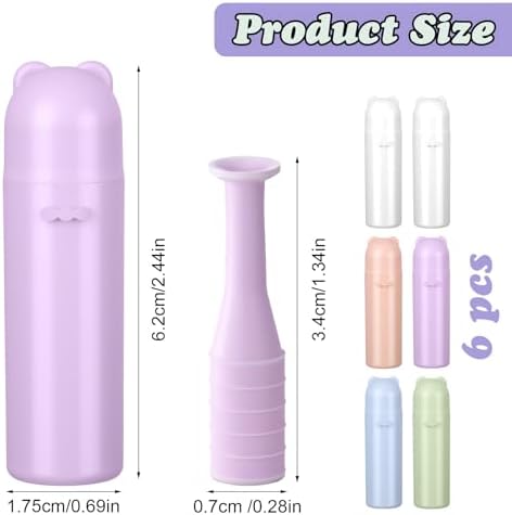 6Pcs Soft Contact Lens Remover Silicone Contact Remover Tool, Contacts Insertion Tool with Cute Storage Box, Contact Suction Cup Remover for Daily and Travel Outdoor Use